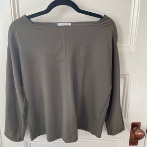 Zara square neck green blouse